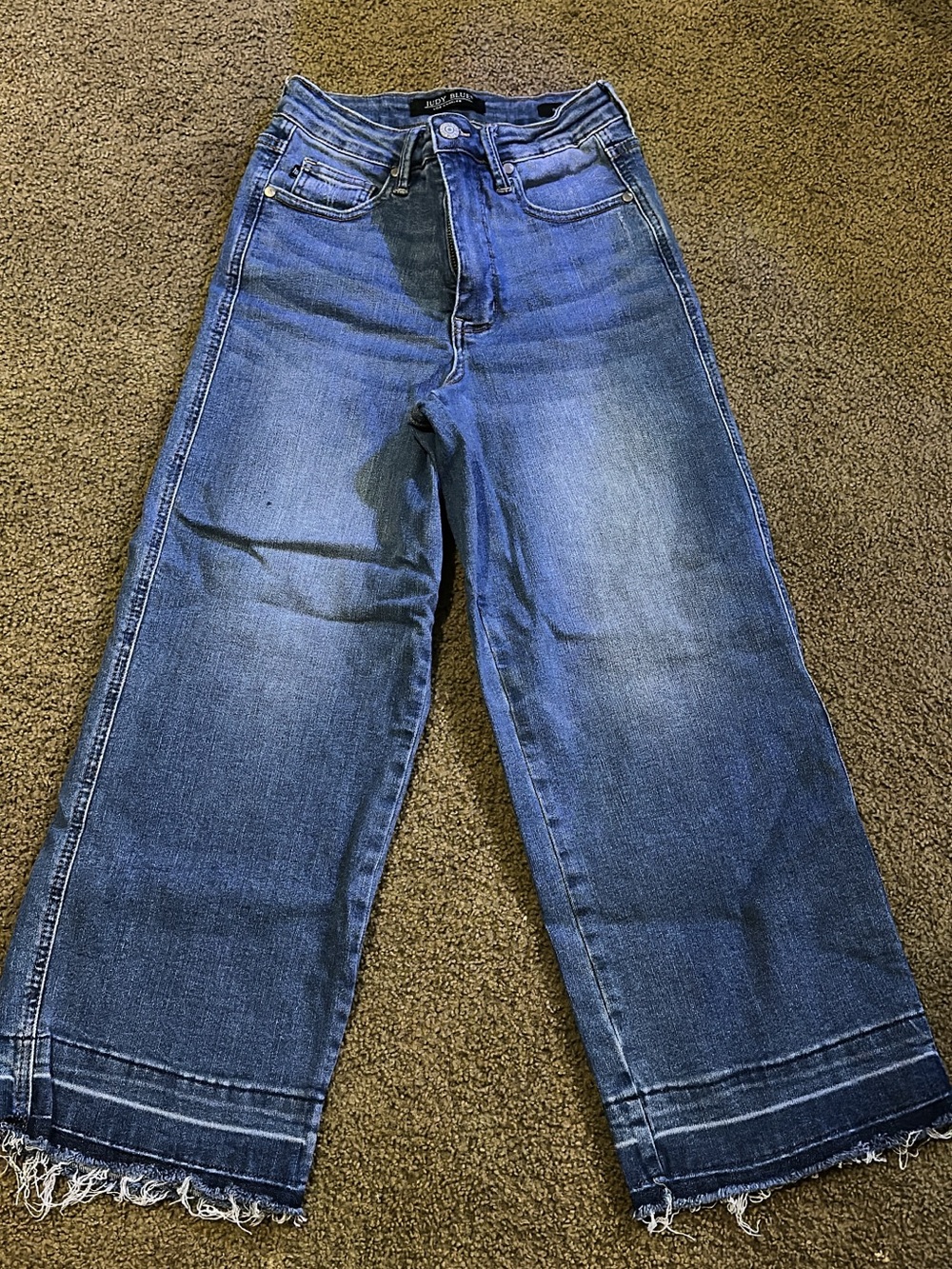 Judy Blue Wide-Leg Cropped Jeans - Medium Blue 3/26